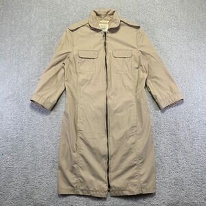 Rag & Bone Womens Trench Dress Size 4 Beige Lightweight Zip Front 3/4 Sleeve